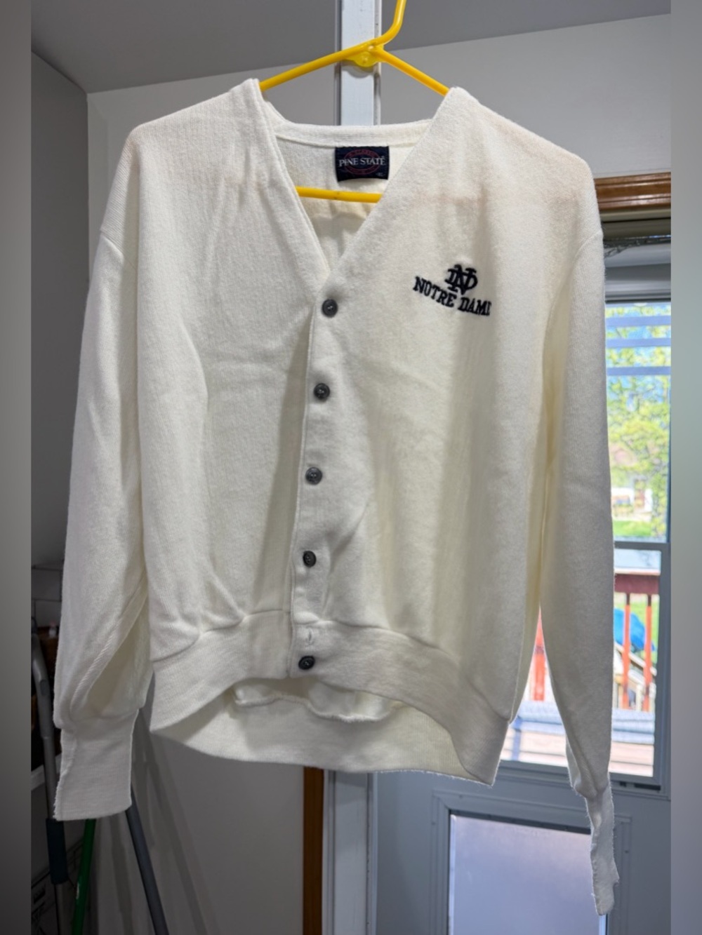 Cream Button-Up Cardigan Sweater